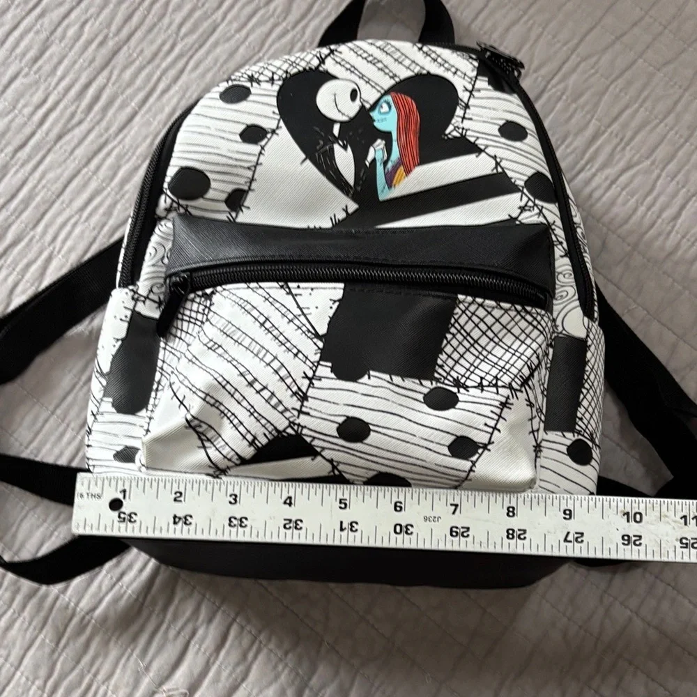Disney Nightmare Before Christmas Jack & Sally Patchwork Mini Backpack